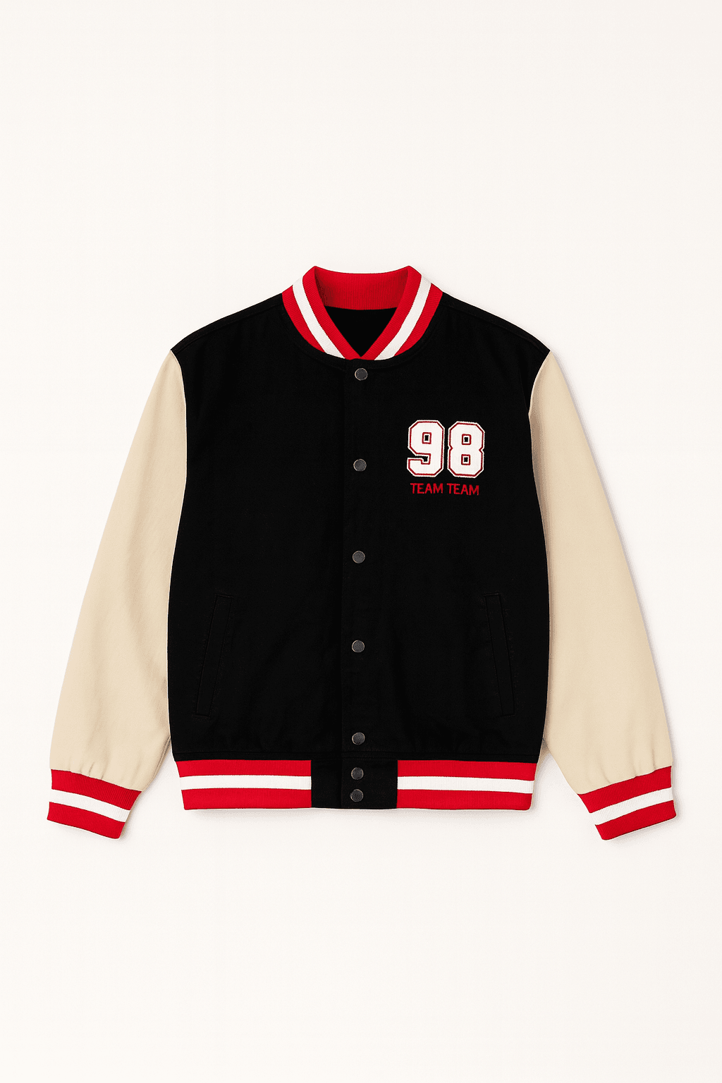 Siyah 98 Detail Kot Unisex Kolej Ceket