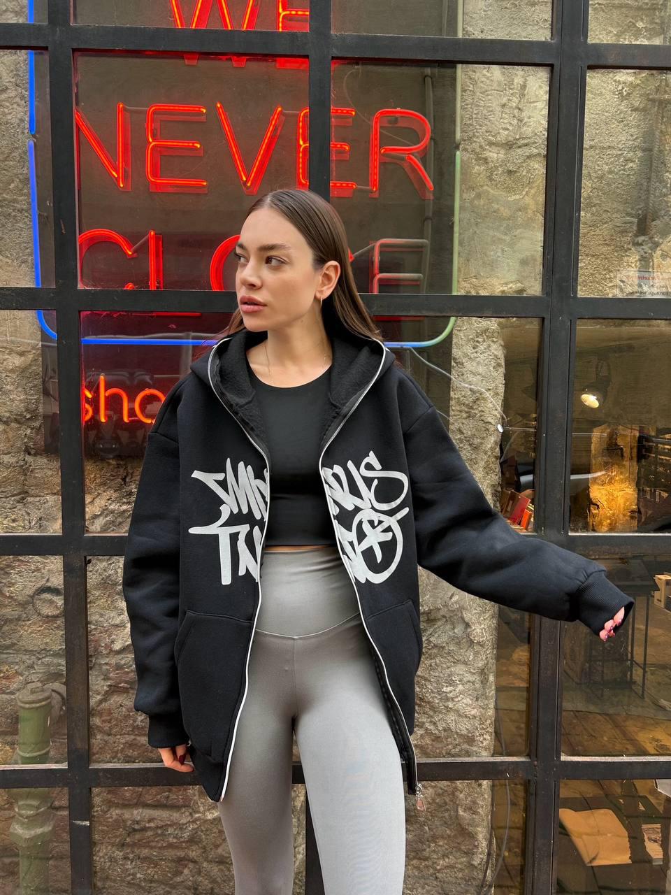 Minus Two Gri Unisex Oversize Hırka Ceket