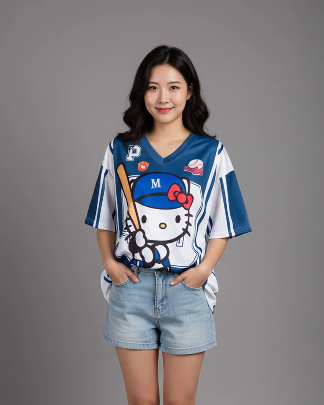 Lacivert Hello Kitty Detail Jersey Forma