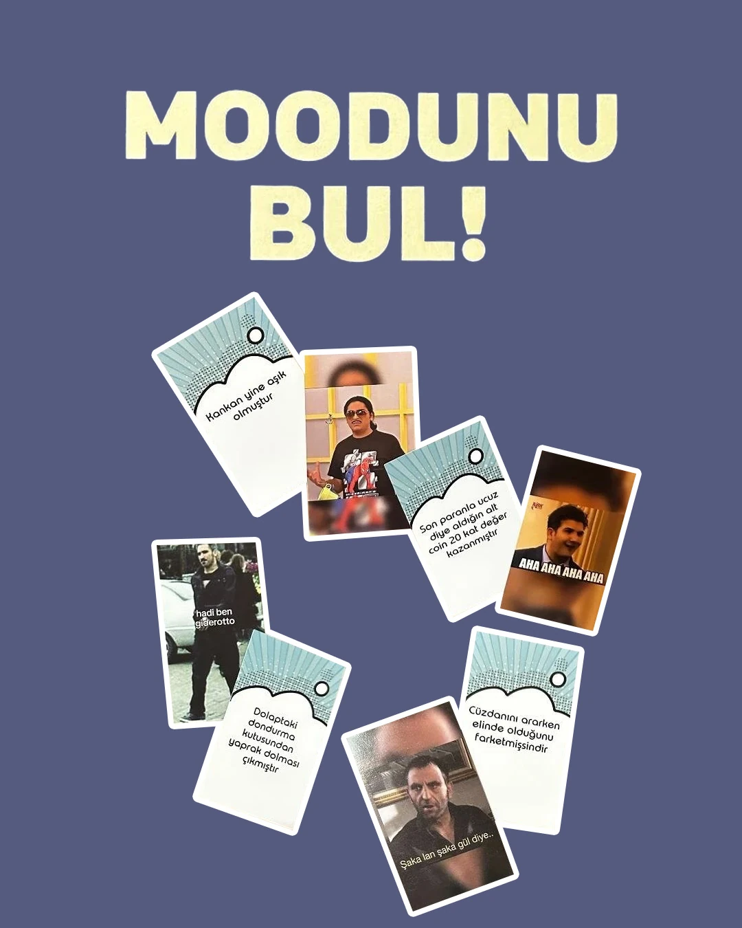 Mavi 3. Pack Modunu Bul Fotoğraflı Kart Oyunu