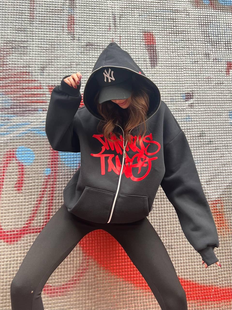 Minus Two Red Oversize Unisex Hırka