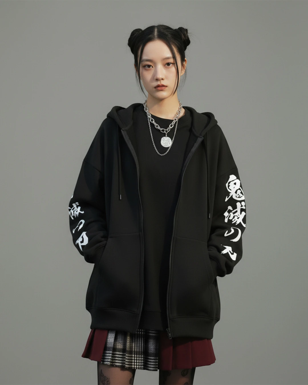 Cat Anime Siyah Oversize Unisex Hırka