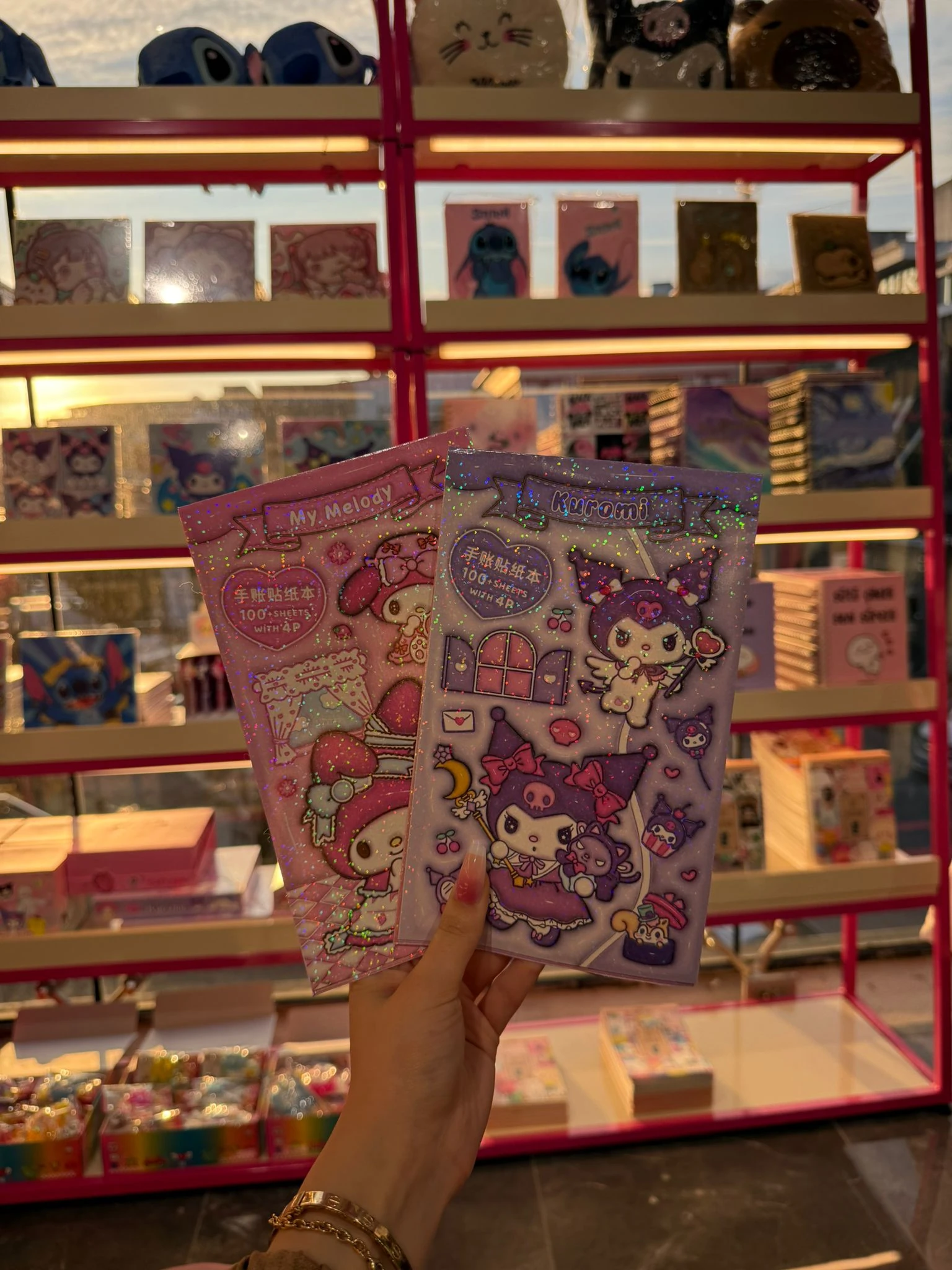 Pembe Kuromi 6 Yapraklı Renkli Sticker Defter