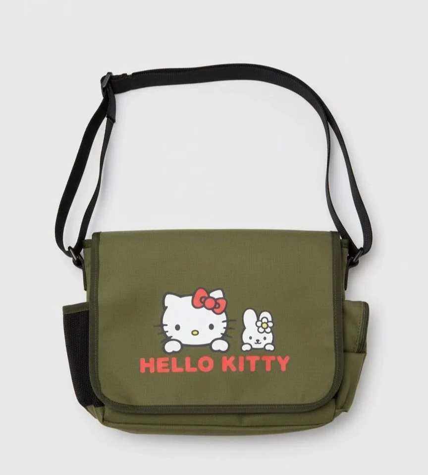 Hello Kitty Baskılı Yeşil Postacı Çantası