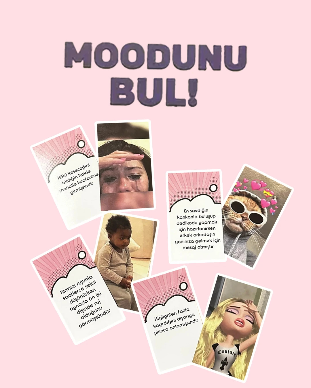 Mor Modunu Bul Mini Kızlara Özel Eğlenceli Kart Oyunu