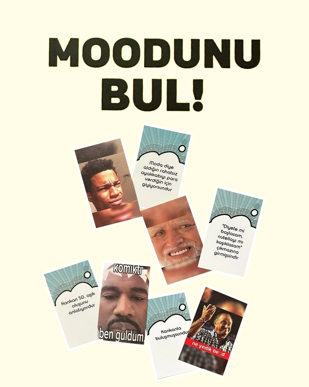 Sarı Modunu Bul Fotoğraflı Eğlenceli Kart Oyunu