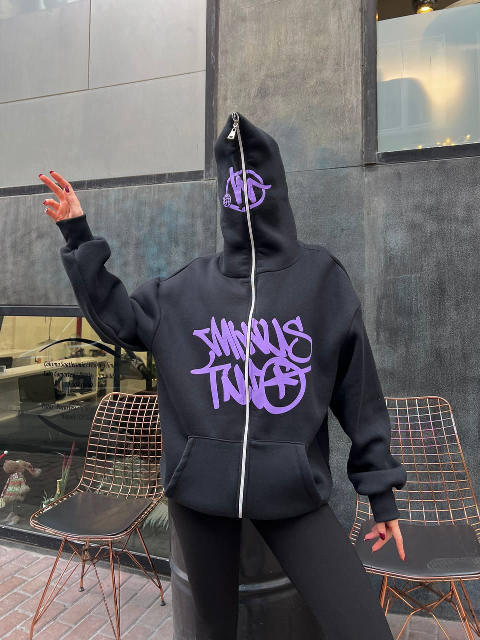 Minus Two Mor Oversize Unisex Hırka 