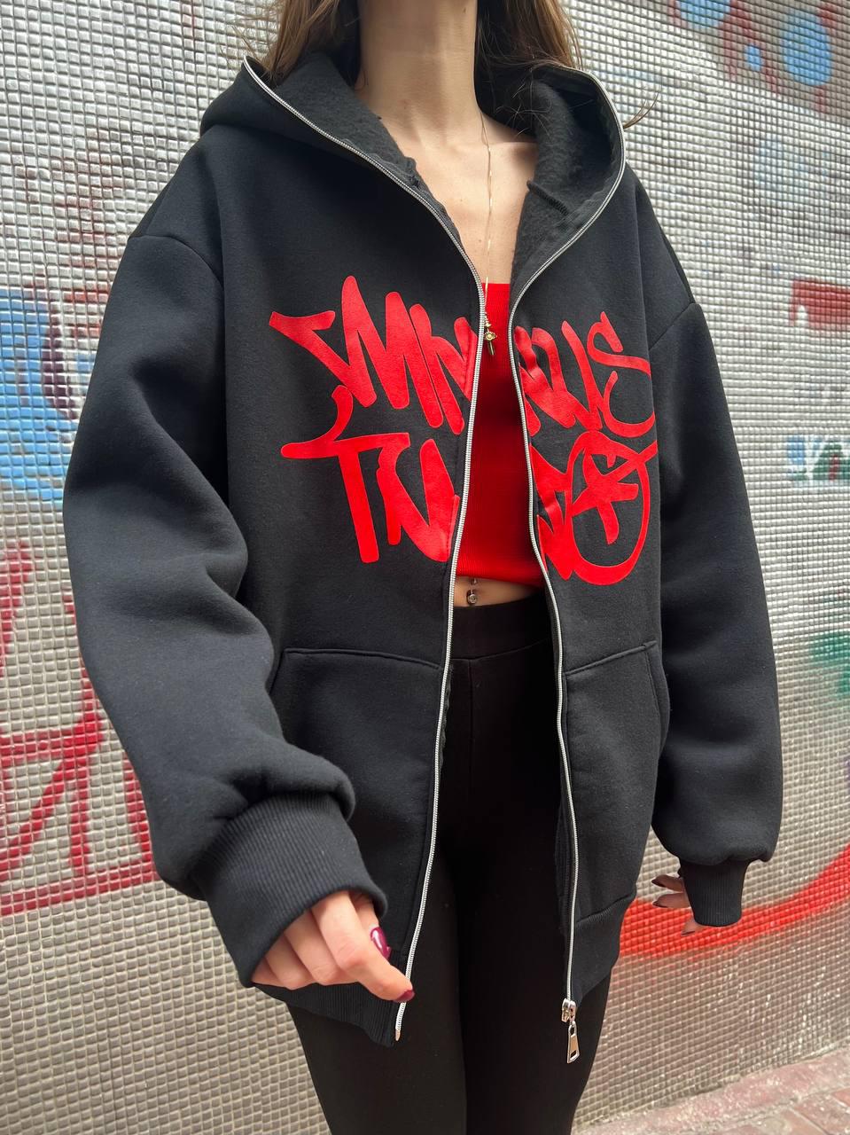Minus Two Red Oversize Unisex Hırka