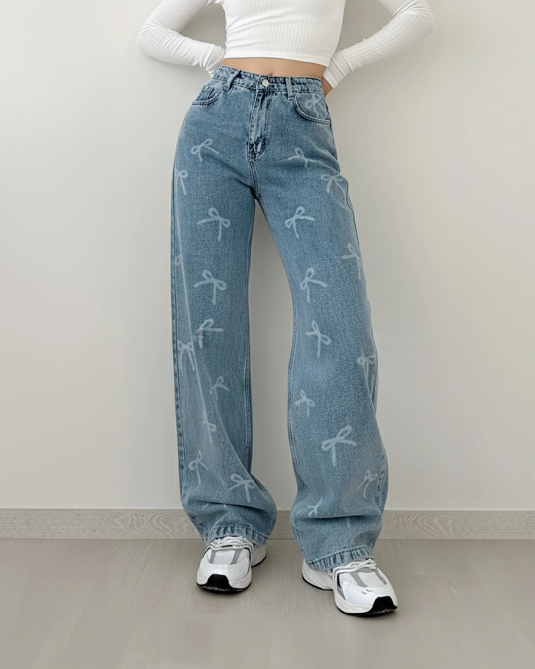 Ribbon Printing Jean Pantolon