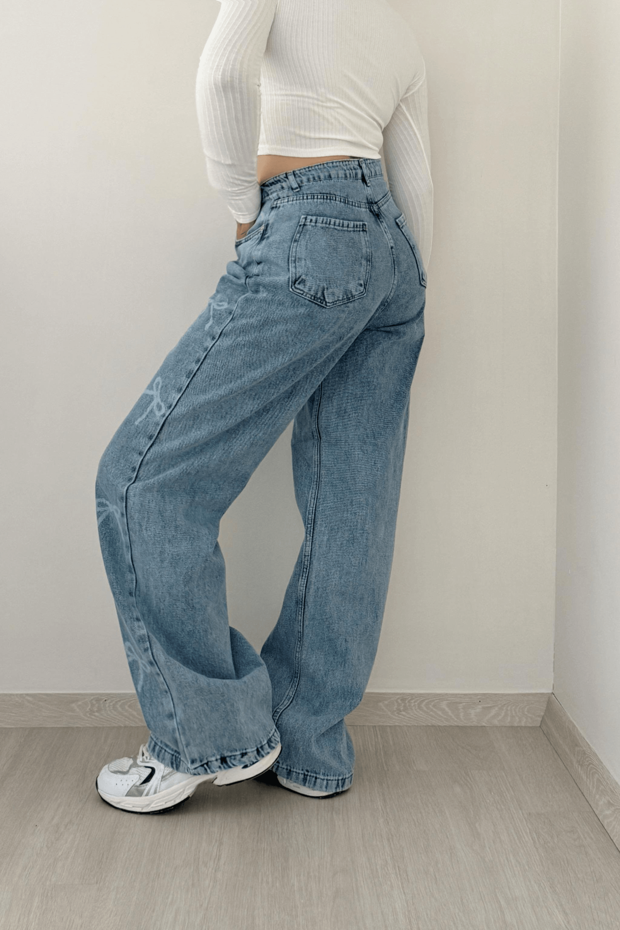 Ribbon Printing Jean Pantolon