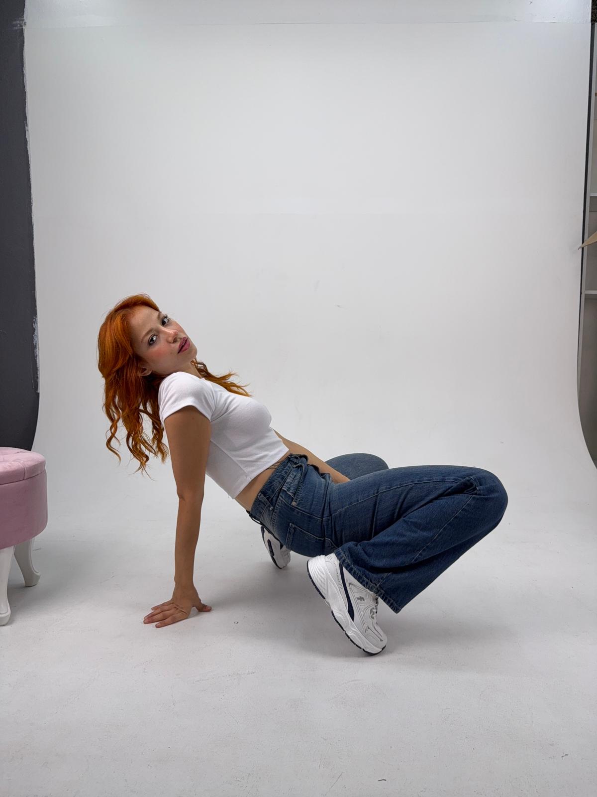 Mavi Eskitme Baggy Unisex Pantolon