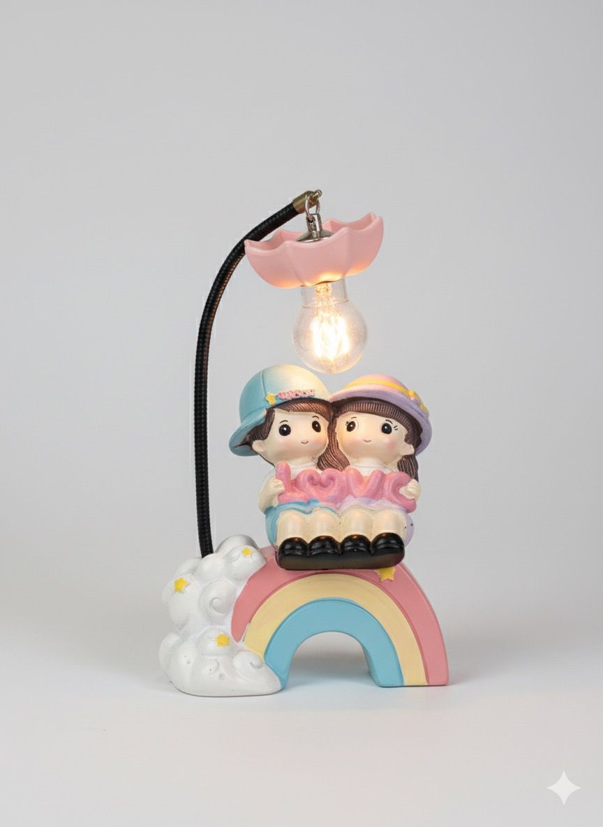 Rainbow Love Işıklı Biblo Figür