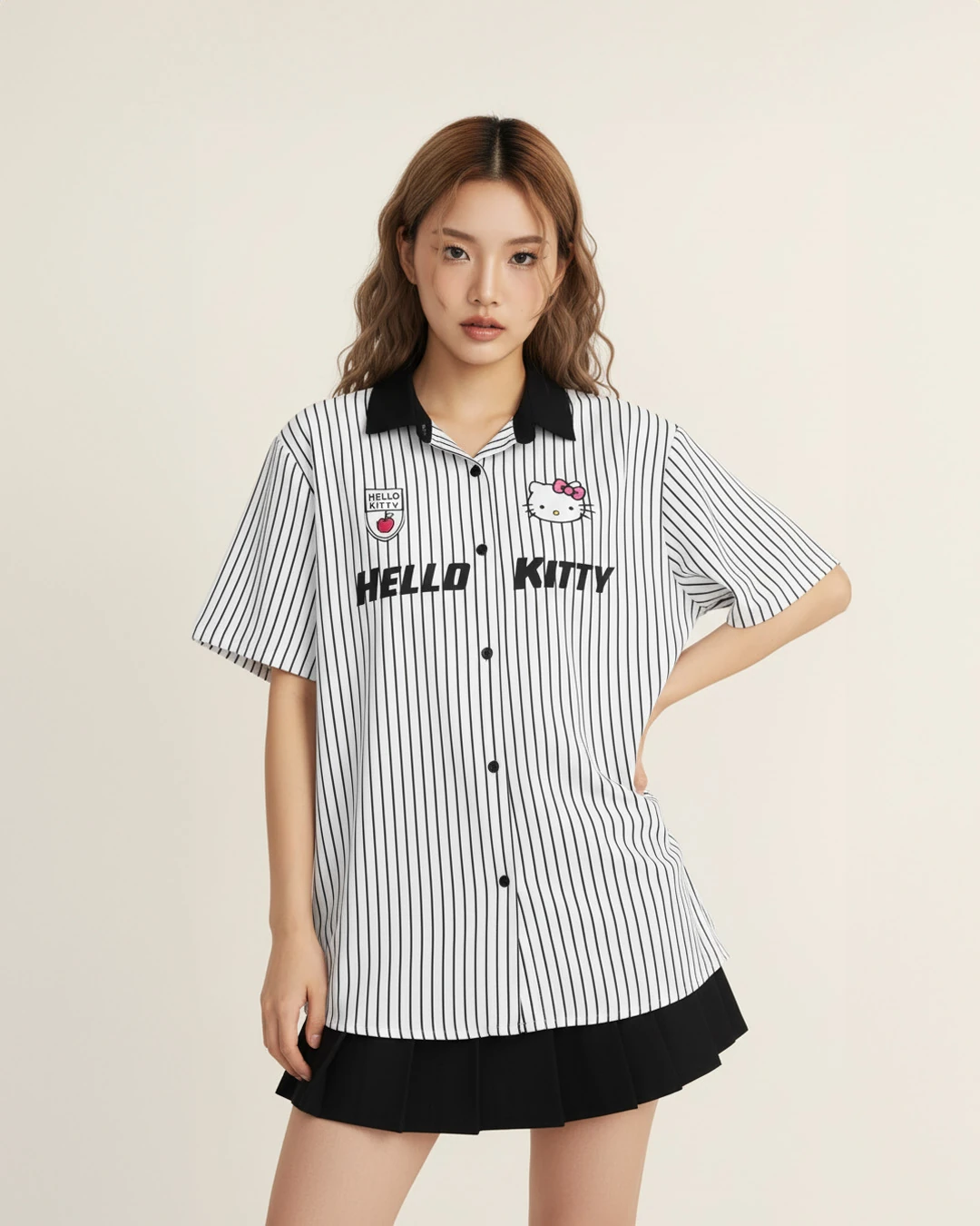 Hello Kitty Detail Siyah Gömlek