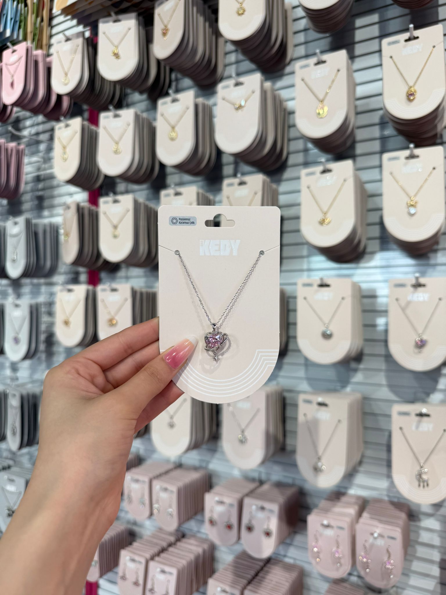 Vintage Stars Heart Çelik Kolye