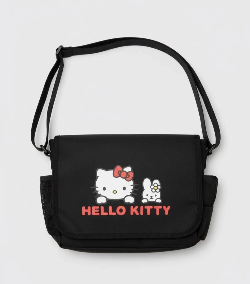 Hello Kitty Baskılı Siyah Postacı Çantası