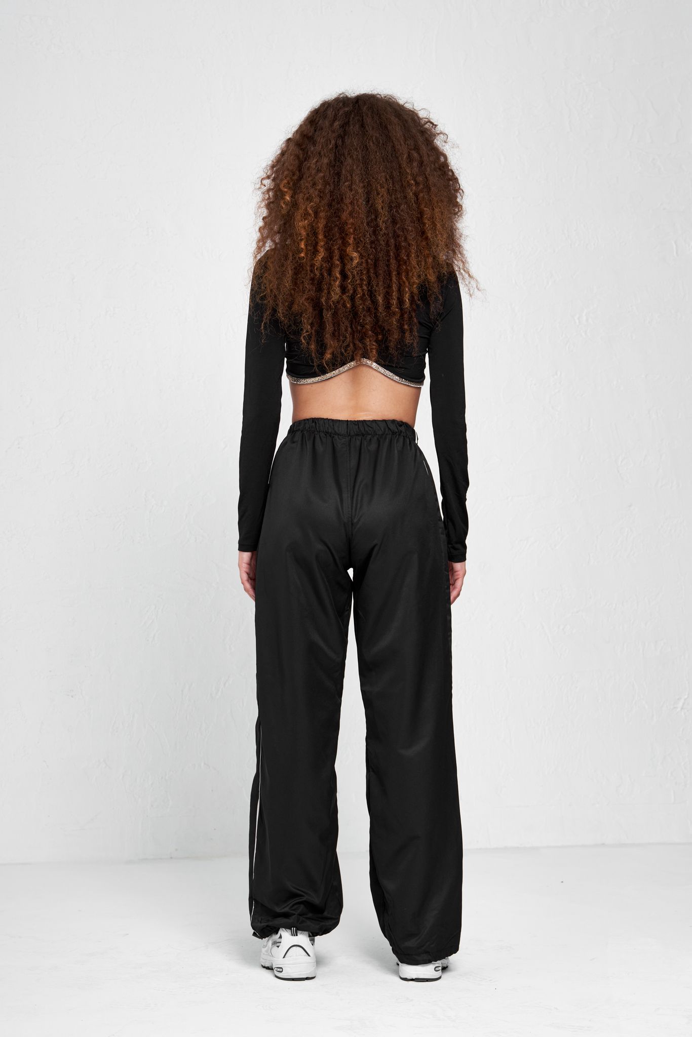 Two Line Detail Siyah Unisex Baggy Eşofman Altı