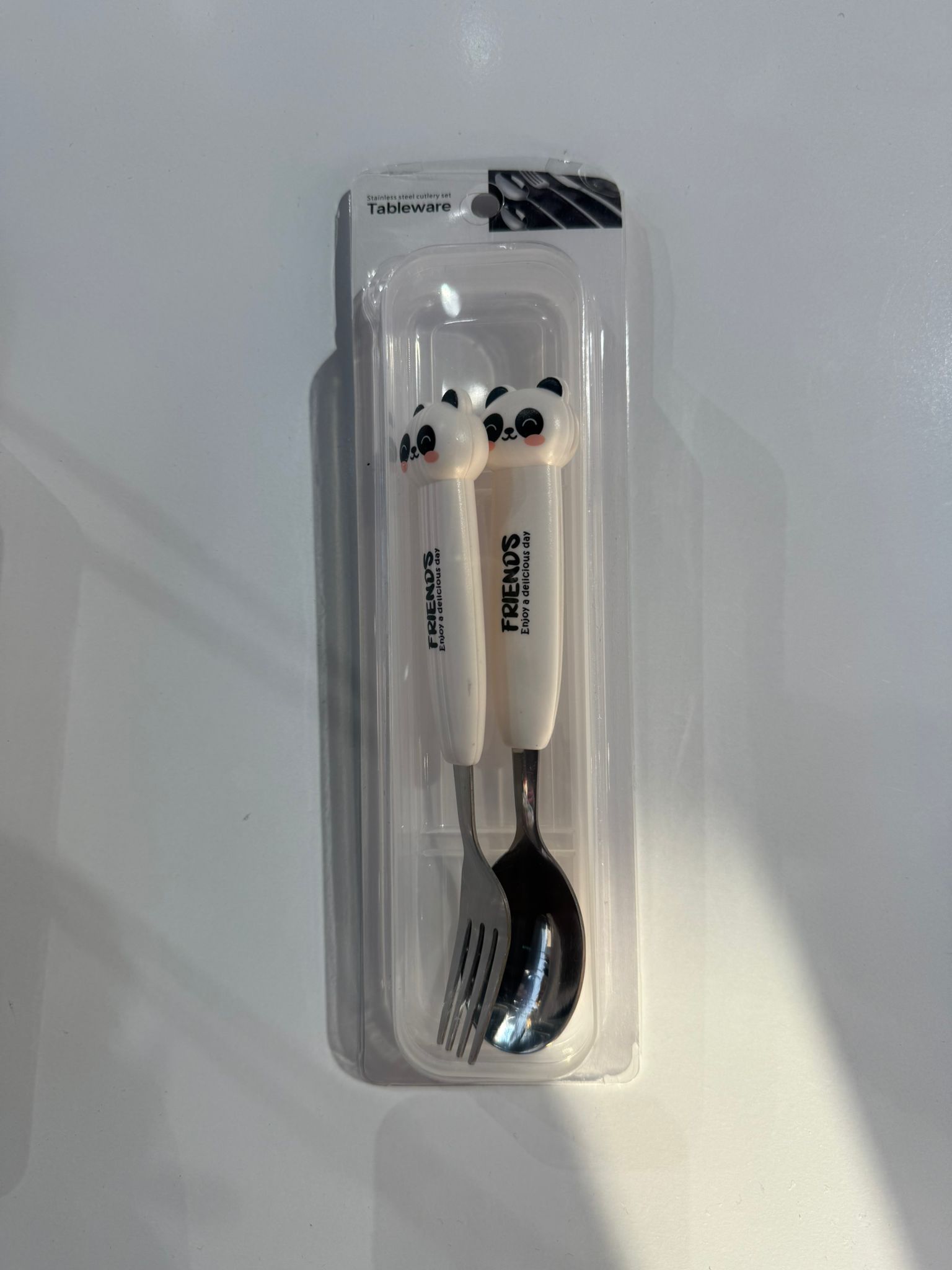 Beyaz Panda Çatal Kaşık Seti