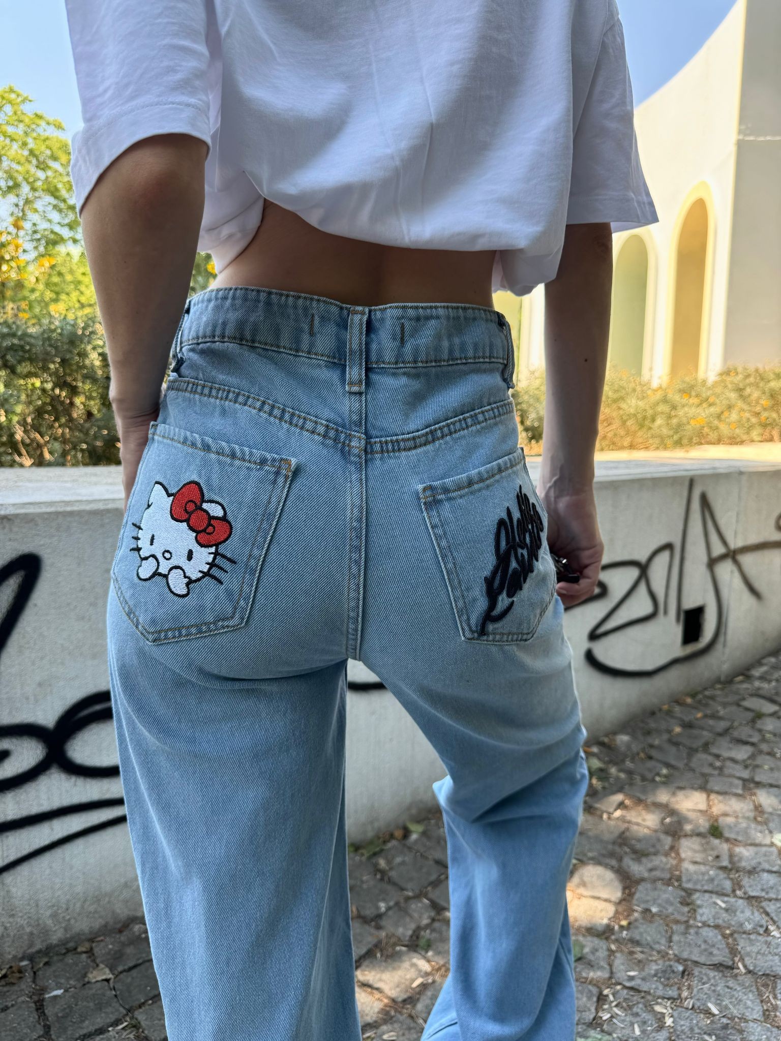 Açık Mavi Kitty Pantalon