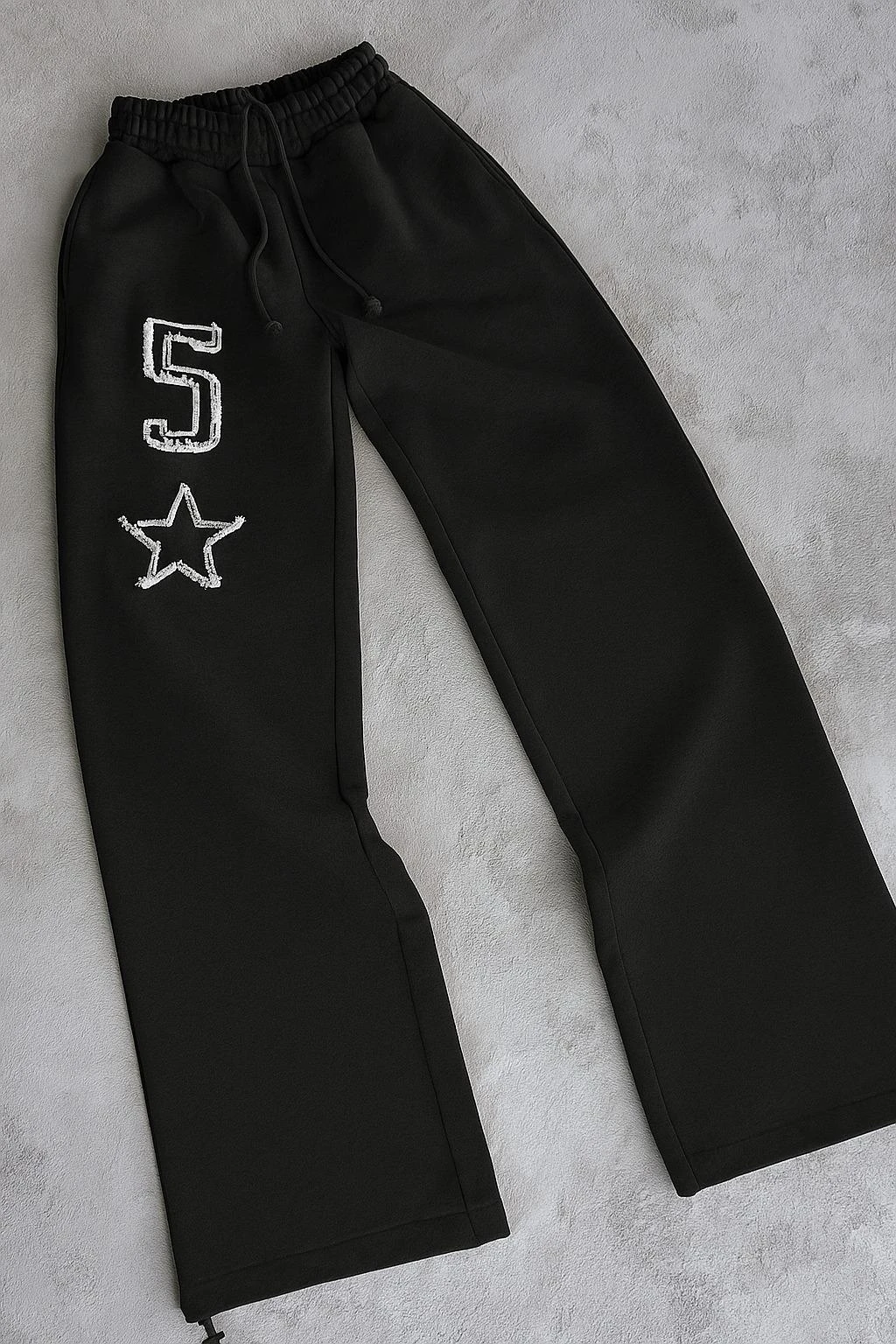 Y2k Siyah 5 Star Detaylı Baggy Eşofman Takımı