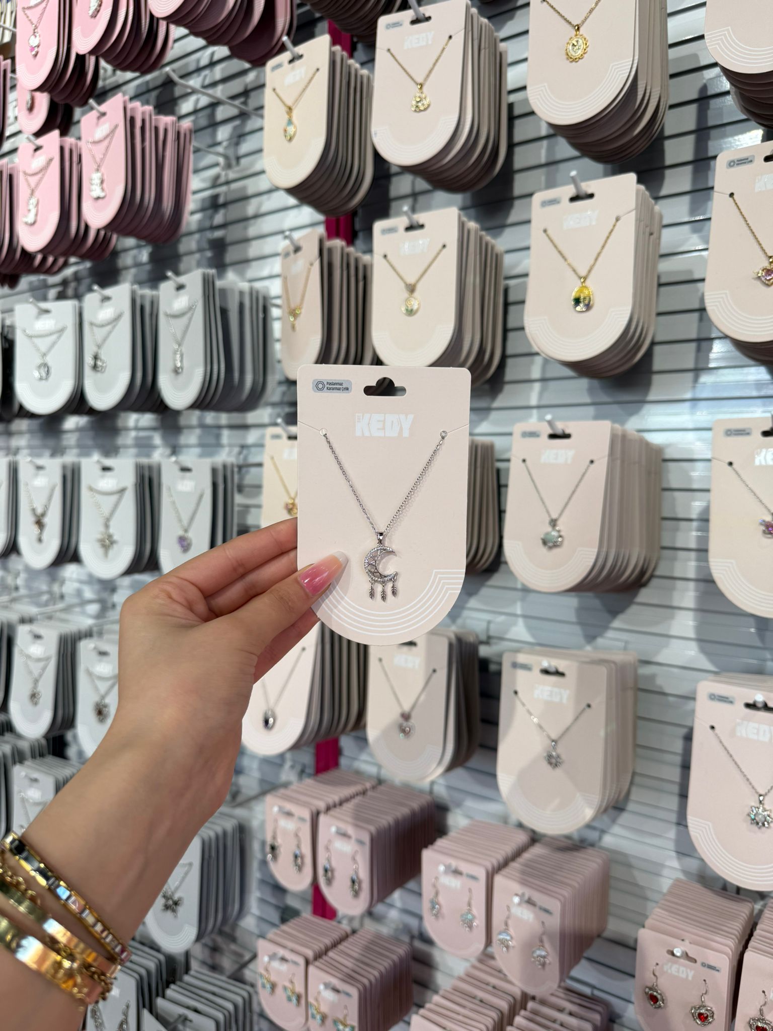 Moon Silver Çelik Kolye