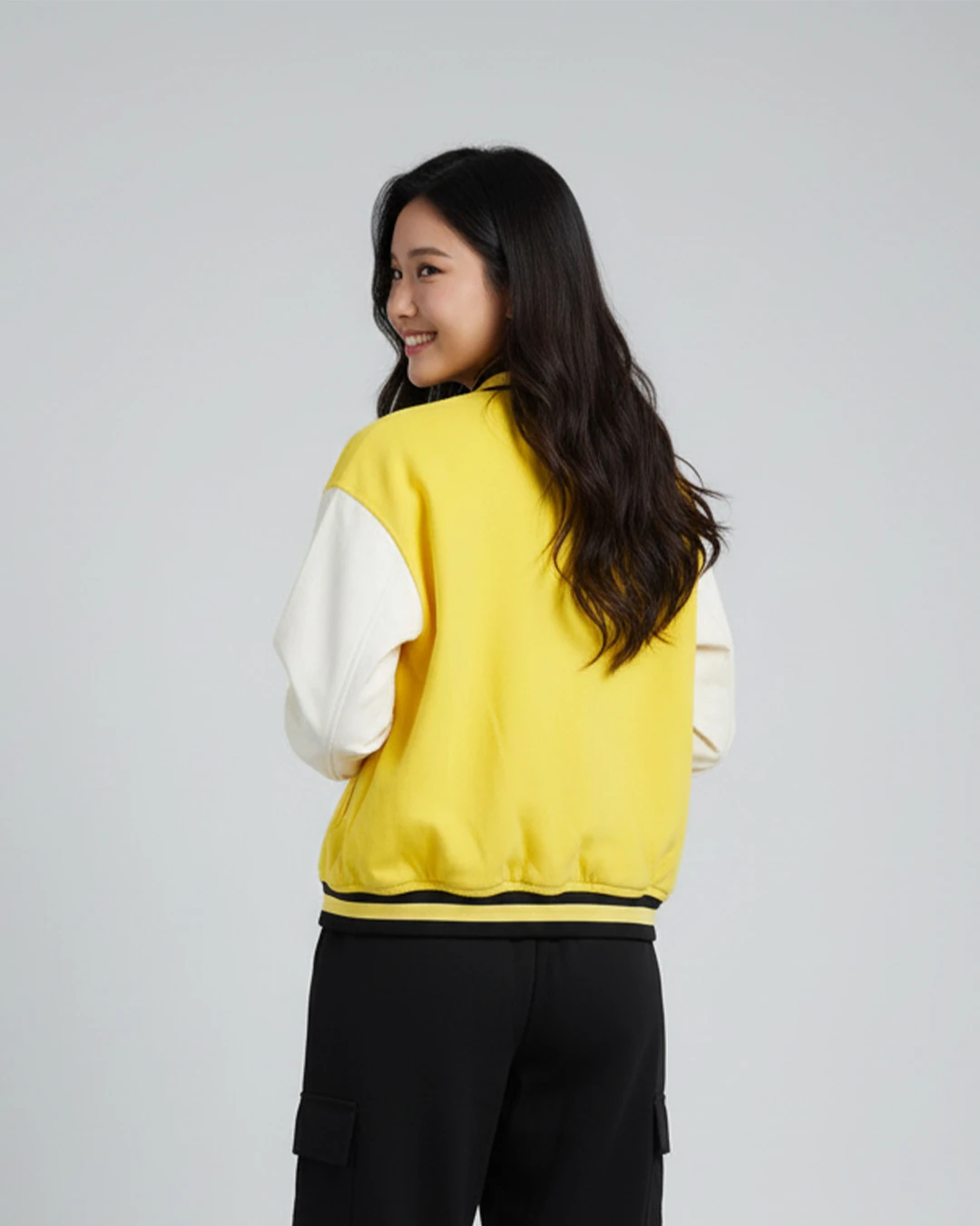 Sarı 98 Detail Oversize Unisex Kolej Ceket