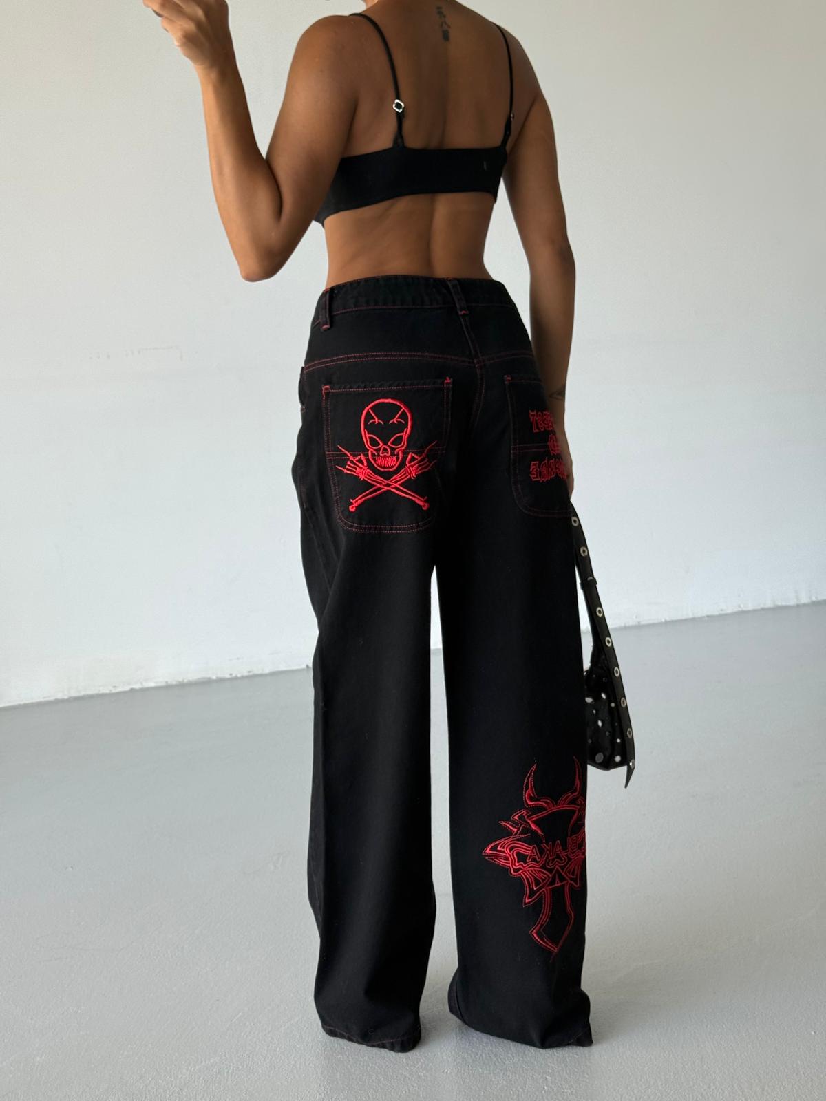Red Skull Baggy Unisex Jean