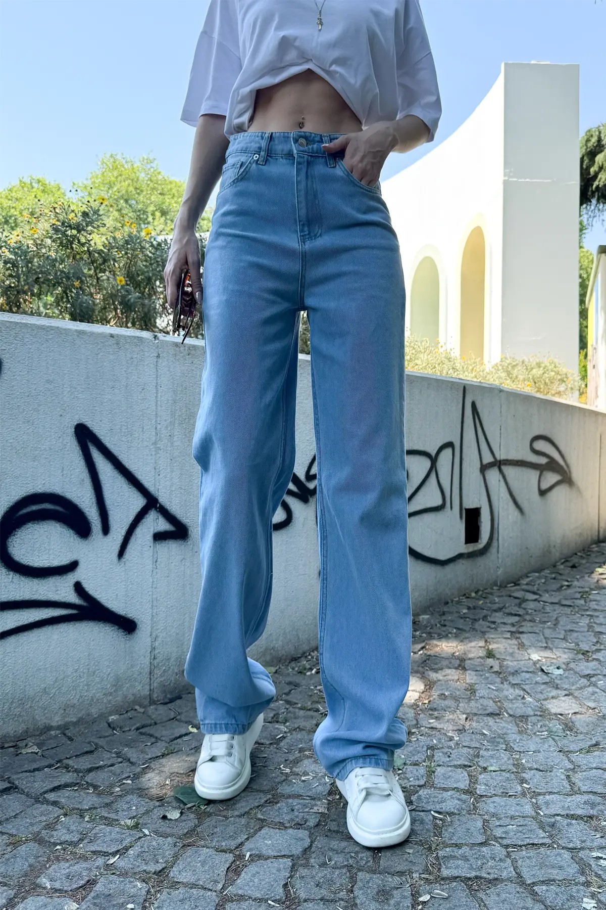 Açık Mavi Kitty Pantalon