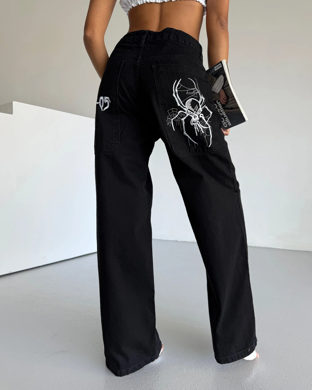 Spider Skull Head Baggy Unisex Jean