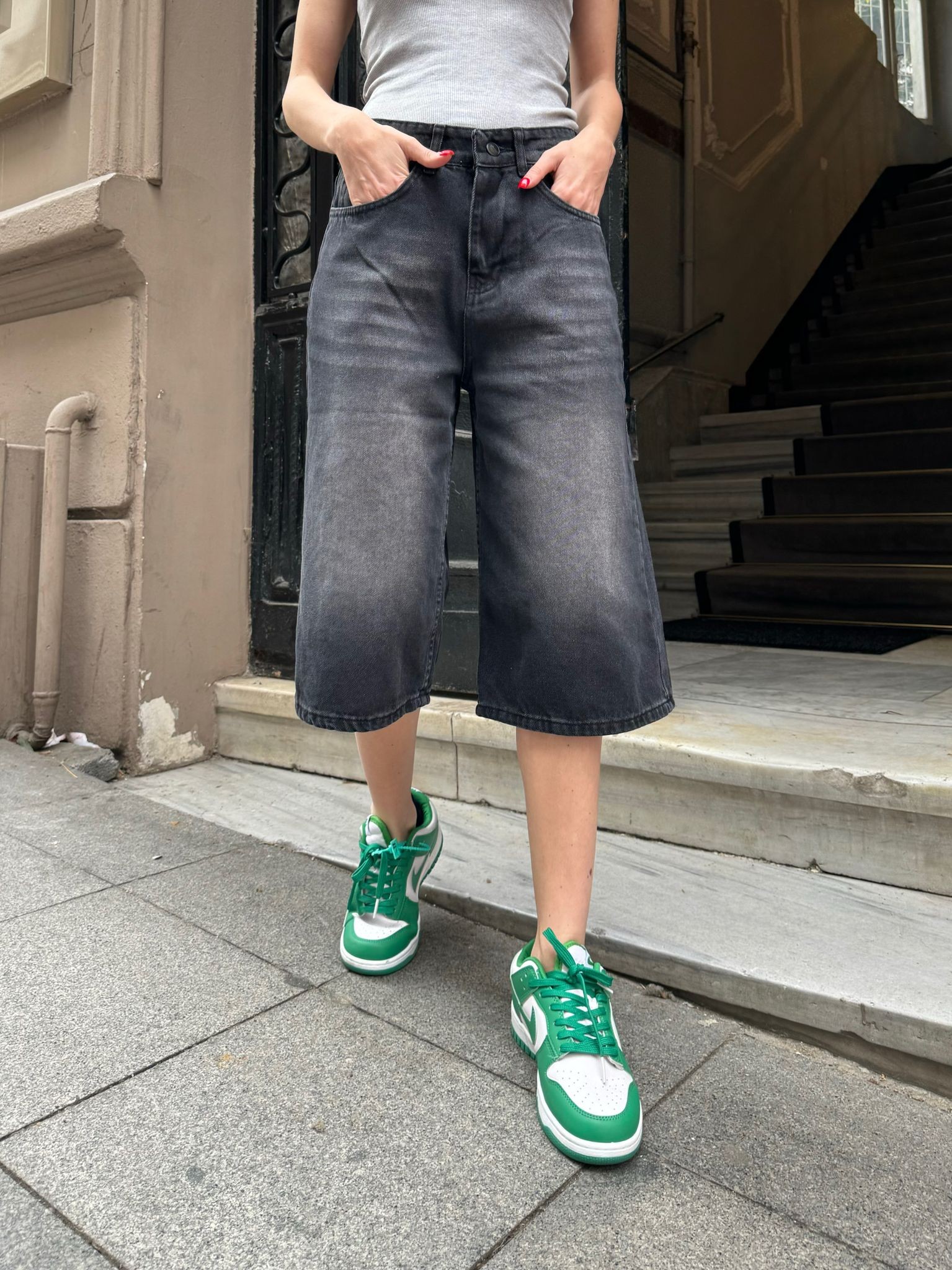 Retro Füme Baggy Capri
