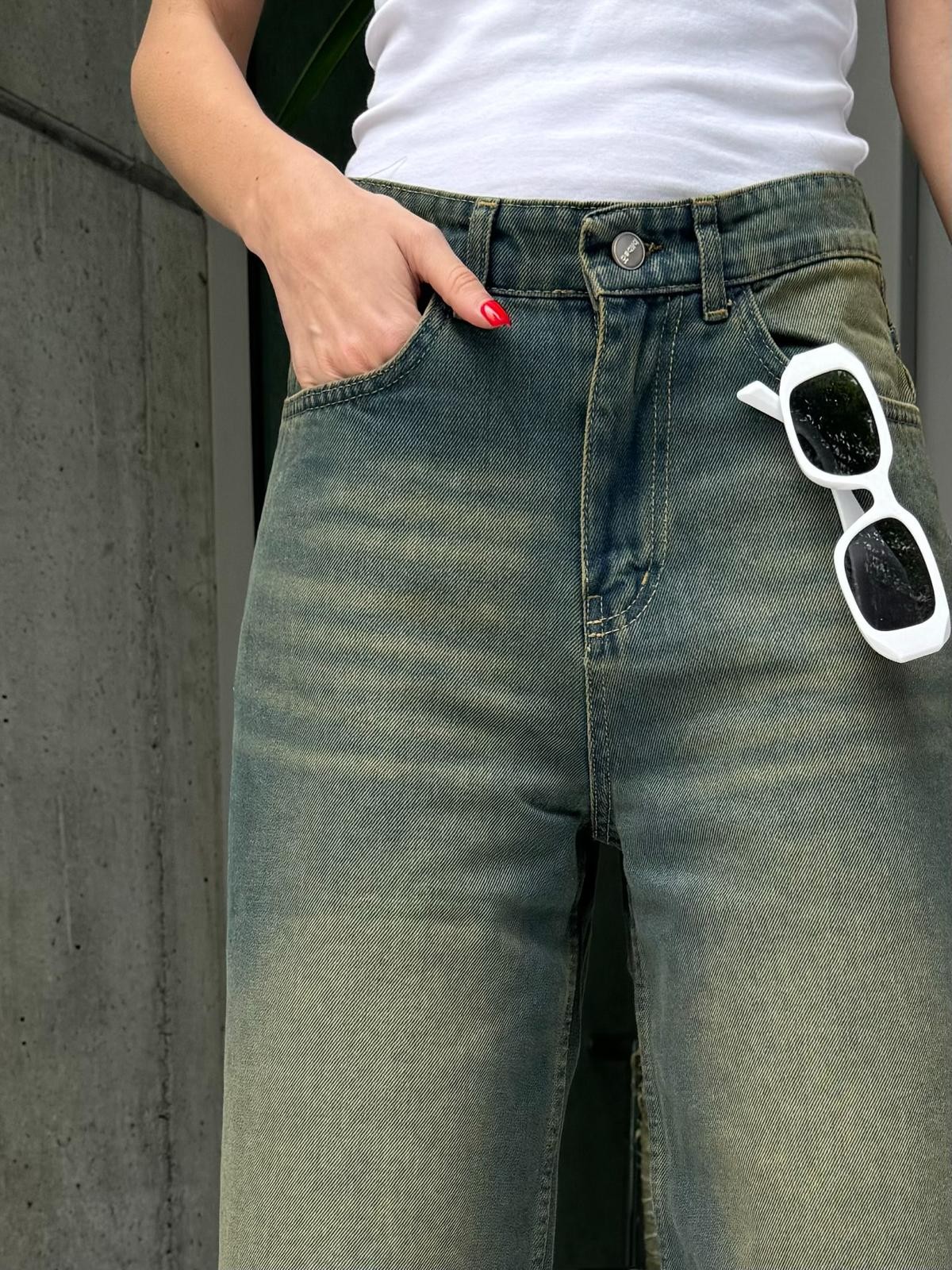 Geniş Paça Bermuda Jean