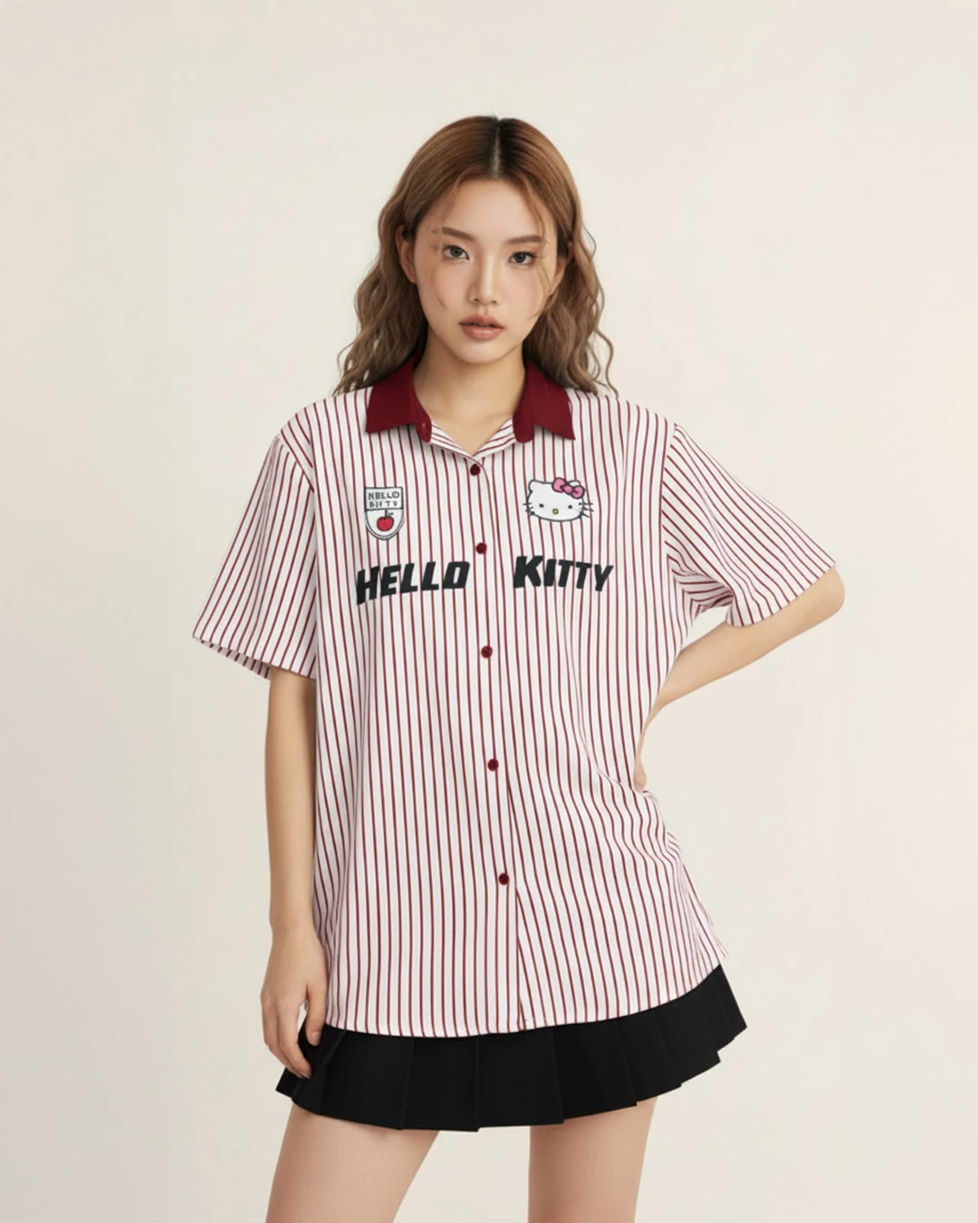 Hello Kitty Detail Kırmızı Gömlek