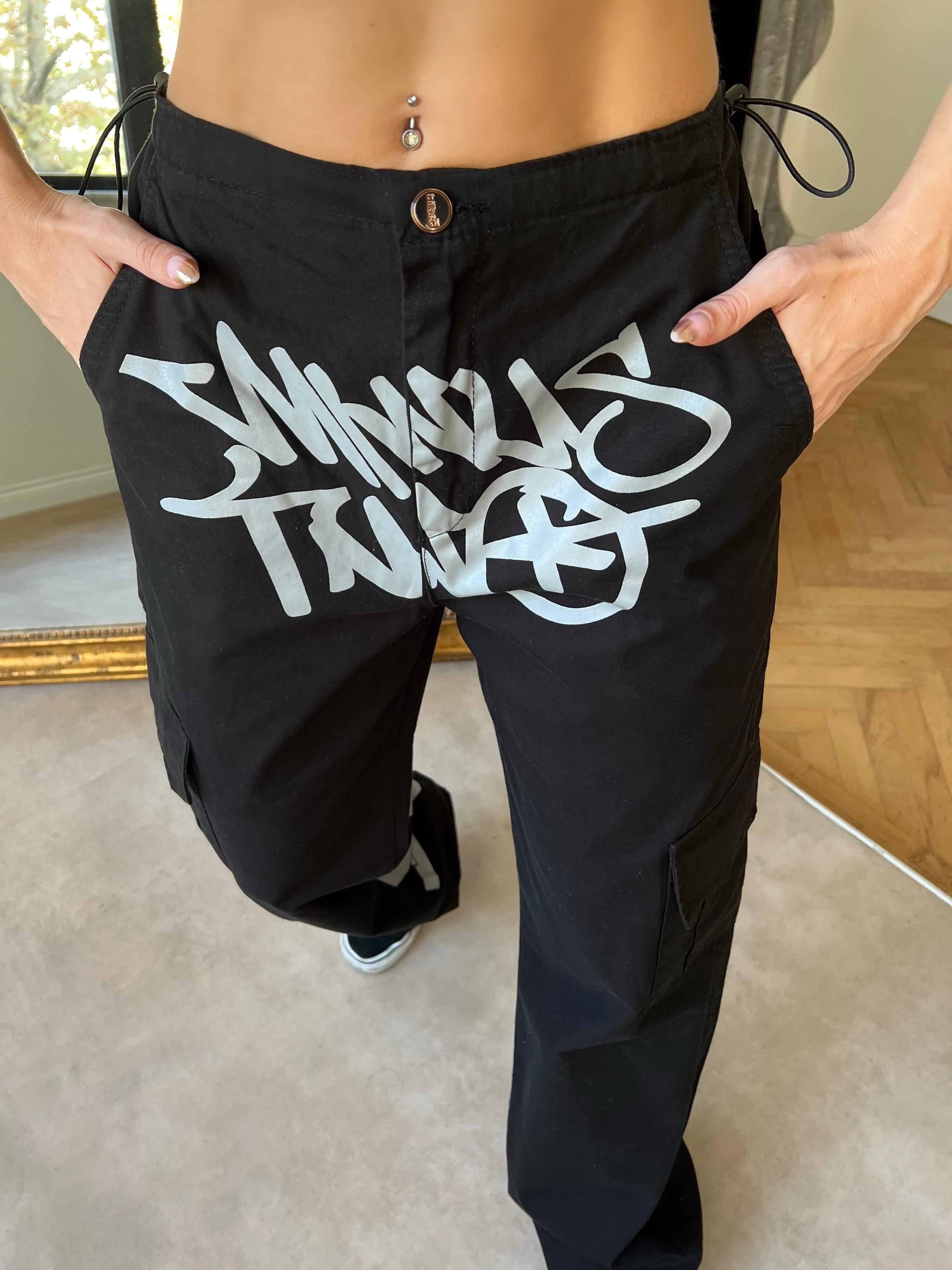 Grunge Siyah-Beyaz Baggy Pantalon