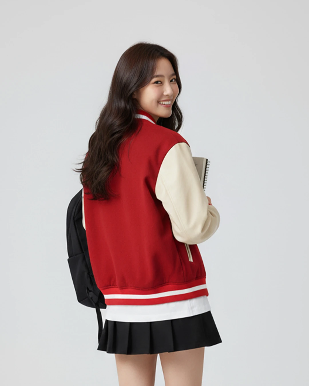 Kırmızı 98 Detail Oversize Unisex Kolej Ceket