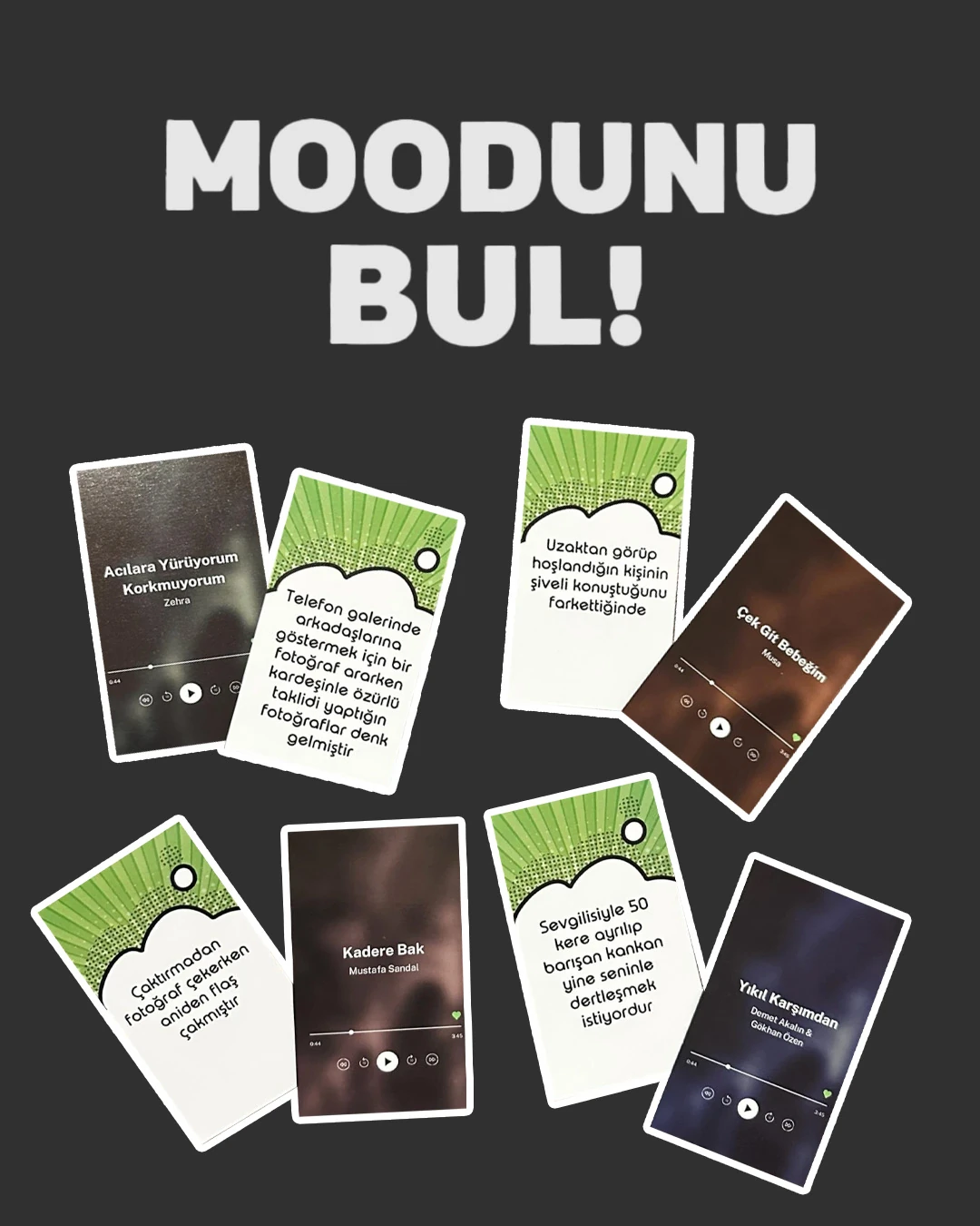 Lyric vibe Modunu Bul Mini Fotoğraflı Kart Oyunu