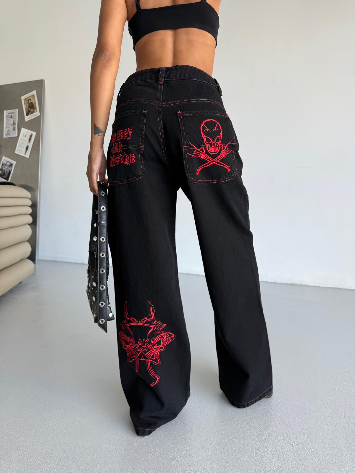 Red Skull Baggy Unisex Jean