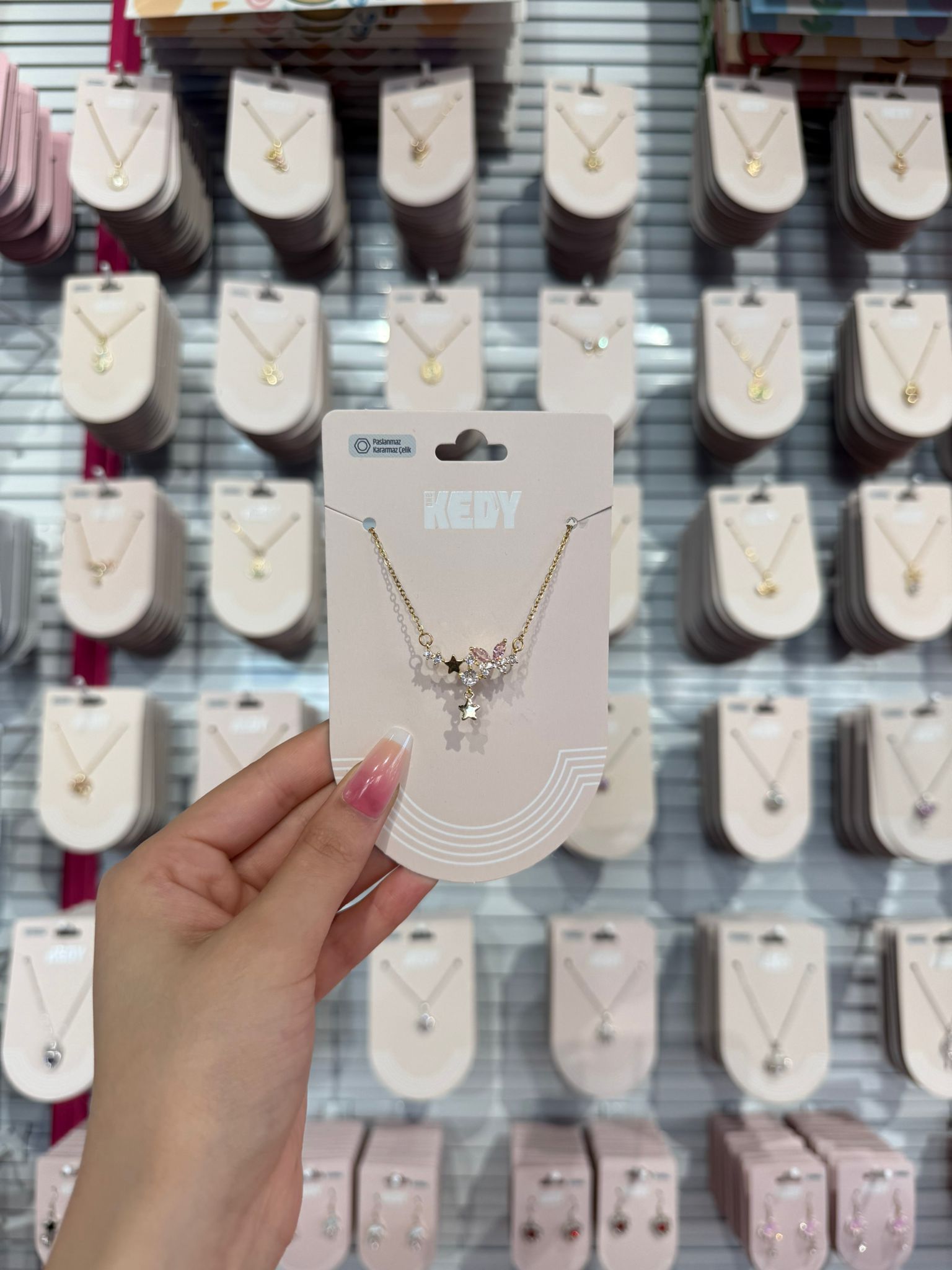 Kelebek Altın Stars Çelik Kolye