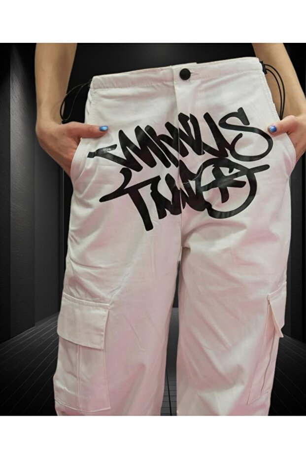 Minus Grunge Beyaz Baggy Unisex Pantolon