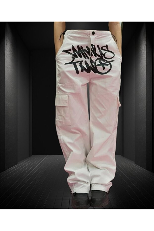 Minus Grunge Beyaz Baggy Unisex Pantolon