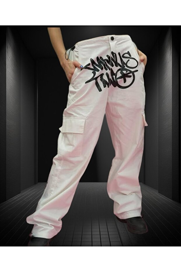Minus Grunge Beyaz Baggy Unisex Pantolon