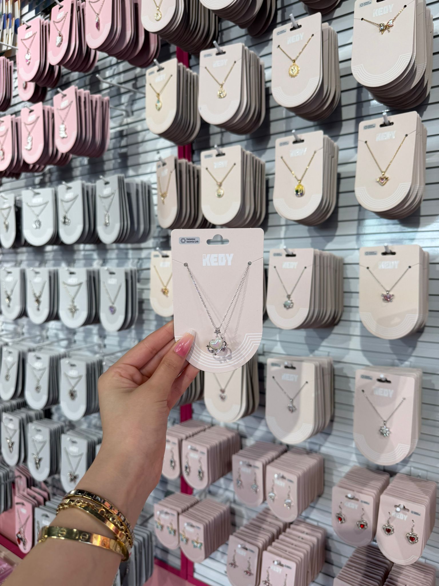 Pearl Heart Çelik Kolye