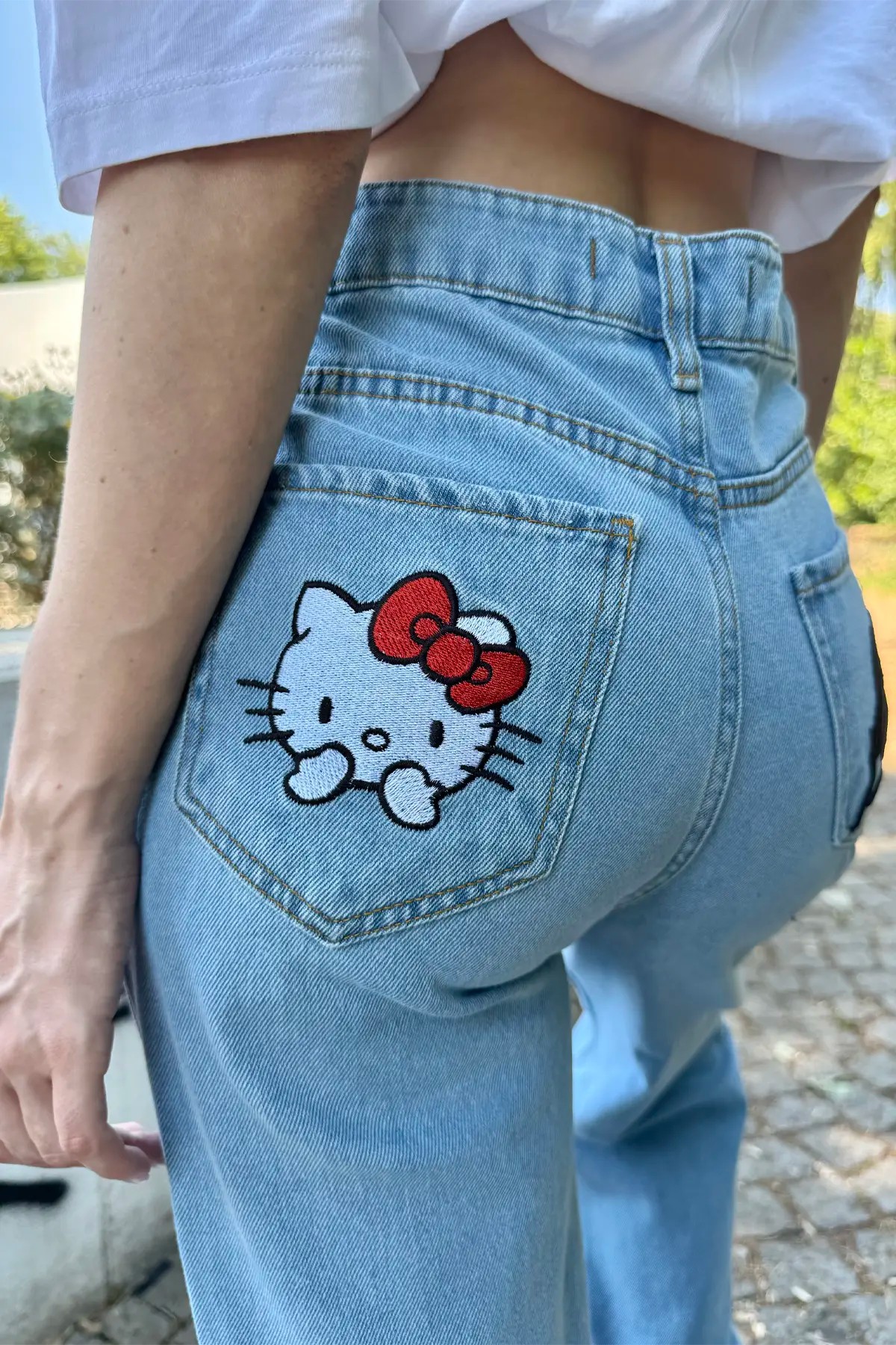 Açık Mavi Kitty Pantalon