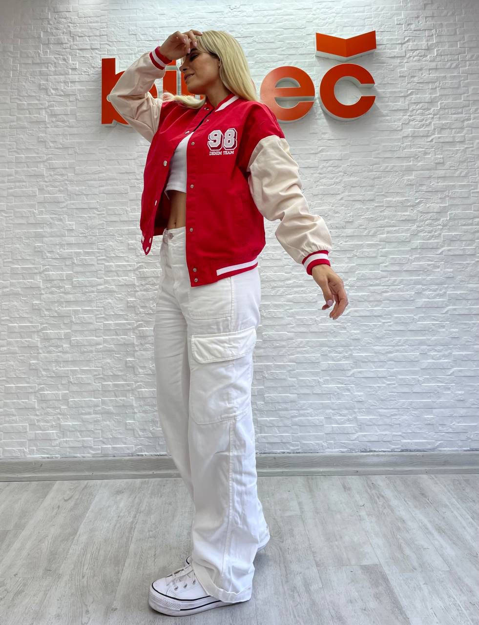Kırmızı 98 Detail Oversize Unisex Kolej Ceket