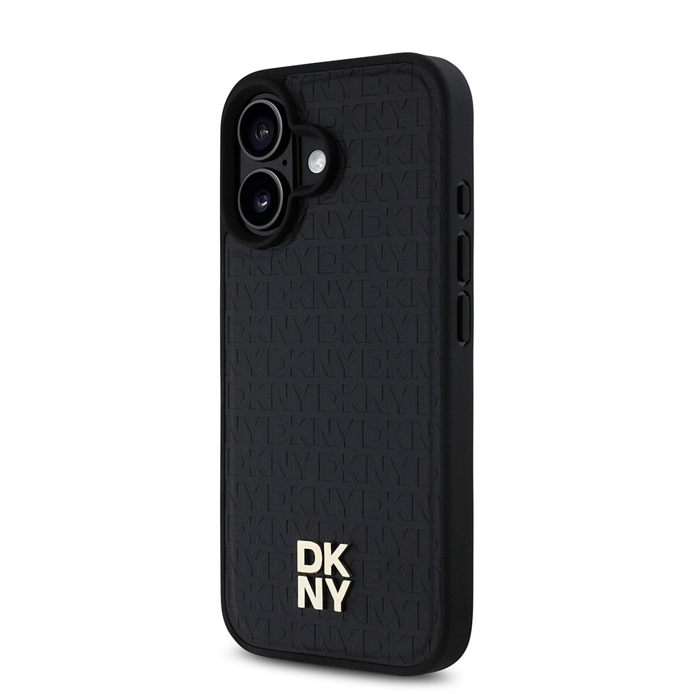 Apple iPhone 16 Kılıf DKNY Orjinal Lisanslı M-safe Şarj Özellikli 3D Yazılı Repeat Pattern Kapak