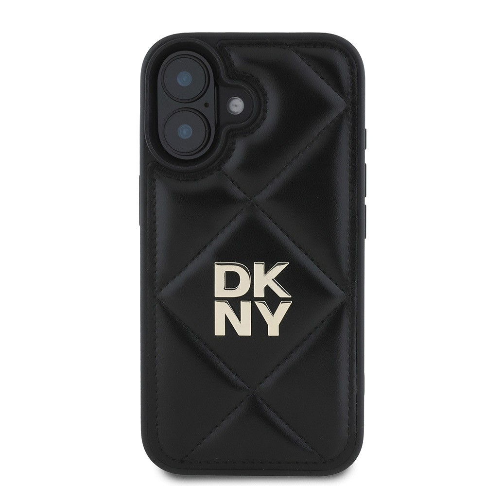 iPhone 16 Kılıf DKNY Orjinal Lisanslı Kapitone Tasarımlı Metal Logolu Deri Kılıf