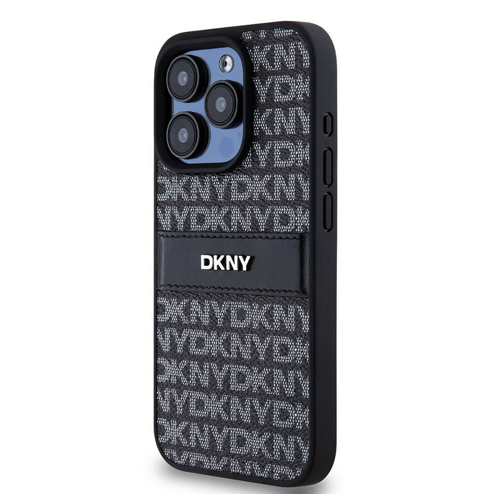 iPhone 15 Pro Max Kılıf DKNY Orjinal Lisanslı 3D Yazılı Repeat Texture Pattern Kılıf