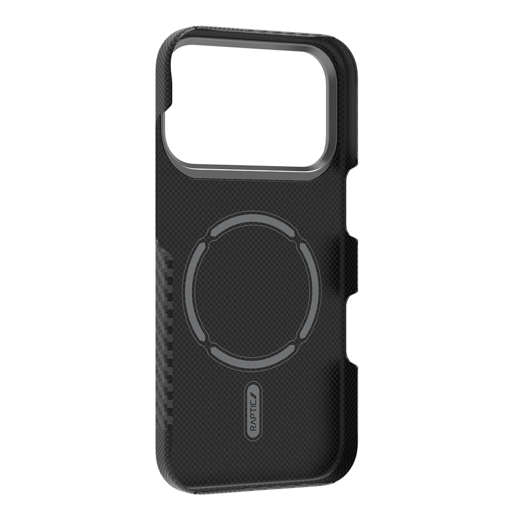 Apple iPhone 17 Pro Max Kılıf M-safe Şarj Özellikli 600D Metal Kamera Çerçeveli Raptic Aramid Fiber Geotik Serisi Kapak
