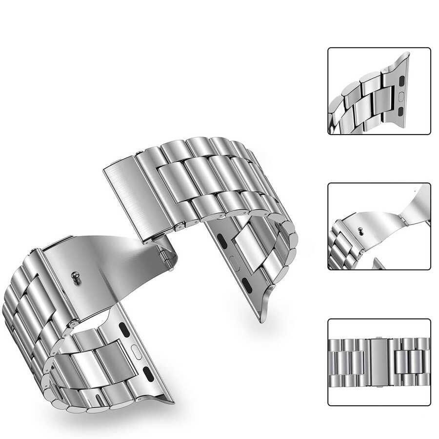 Watch 44mm Wiwu Ultra Thin Steel Belt Three Beads Metal Kordon