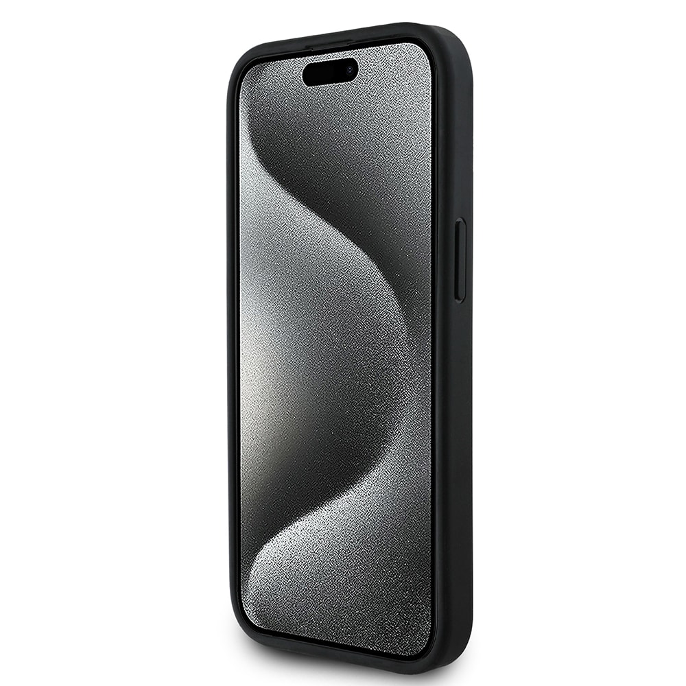Apple iPhone 14 Kılıf BMW Orjinal Lisanslı Karbon Fiber Tasarımlı ve Metal Logolu PU Deri Kapak