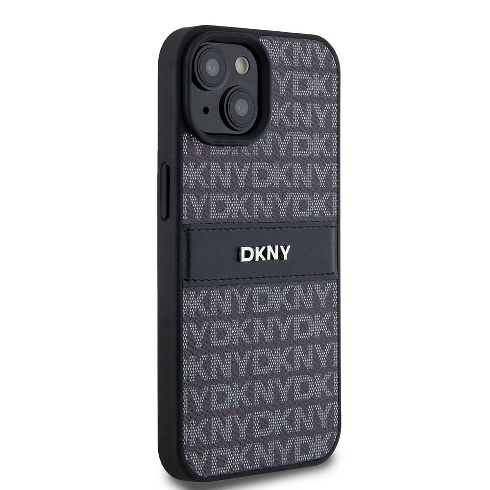 iPhone 15 Kılıf DKNY Orjinal Lisanslı 3D Yazılı Repeat Texture Pattern Kılıf