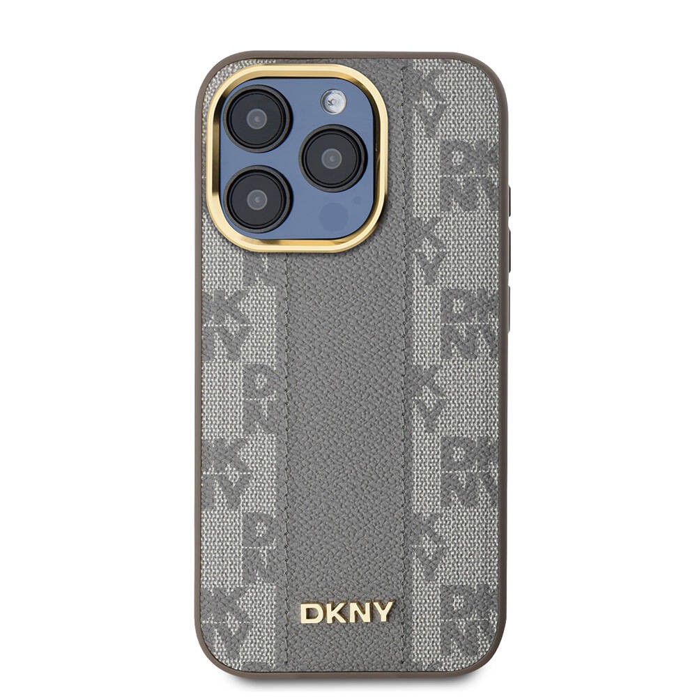 iPhone 15 Pro Kılıf DKNY Orjinal Lisanslı Magsafe Şarj Özellikli 3D Yazılı Checkered Pattern Kılıf